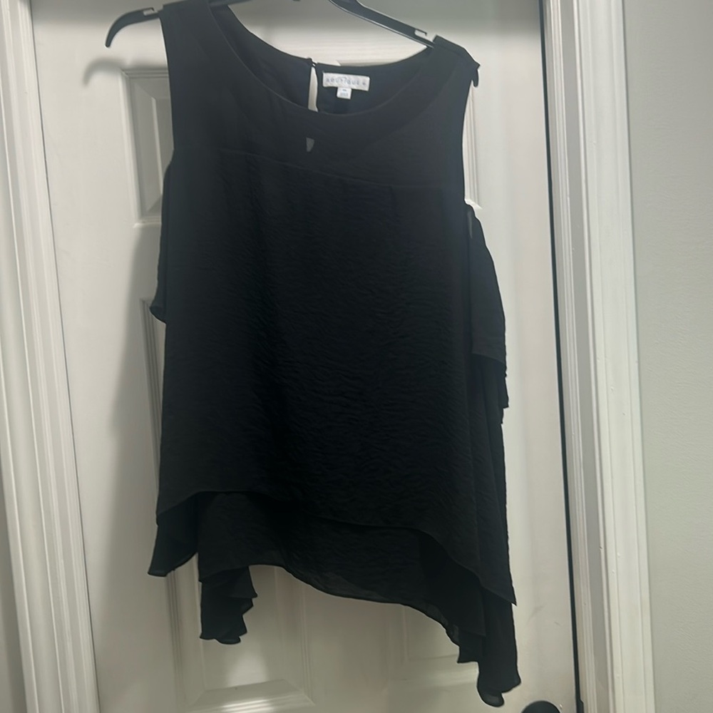 Cold Shoulder Chiffon Blouse